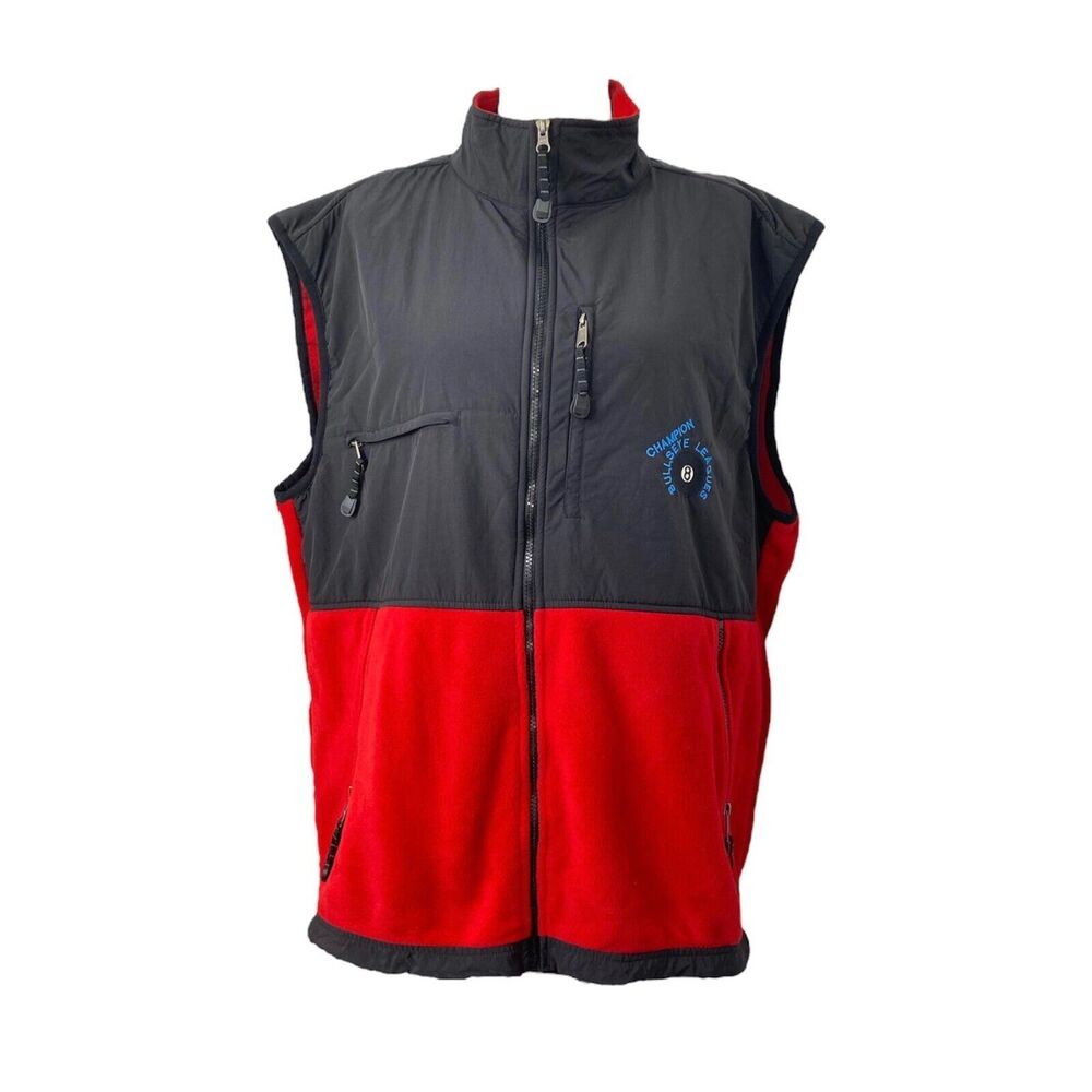 Outer Boundary Men’s Vest Jacket Black and Red Fleece B.S.L. Full Zip Size 3XL